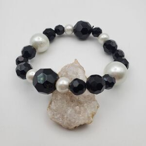 Black and white tie affair bracelet B1510